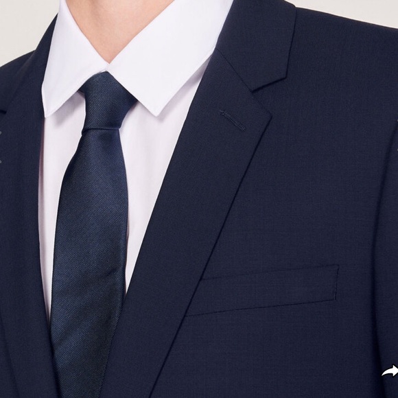 Mens SANDRO Classic Navy Wool Suit Jacket sz EU48 - Picture 5 of 16